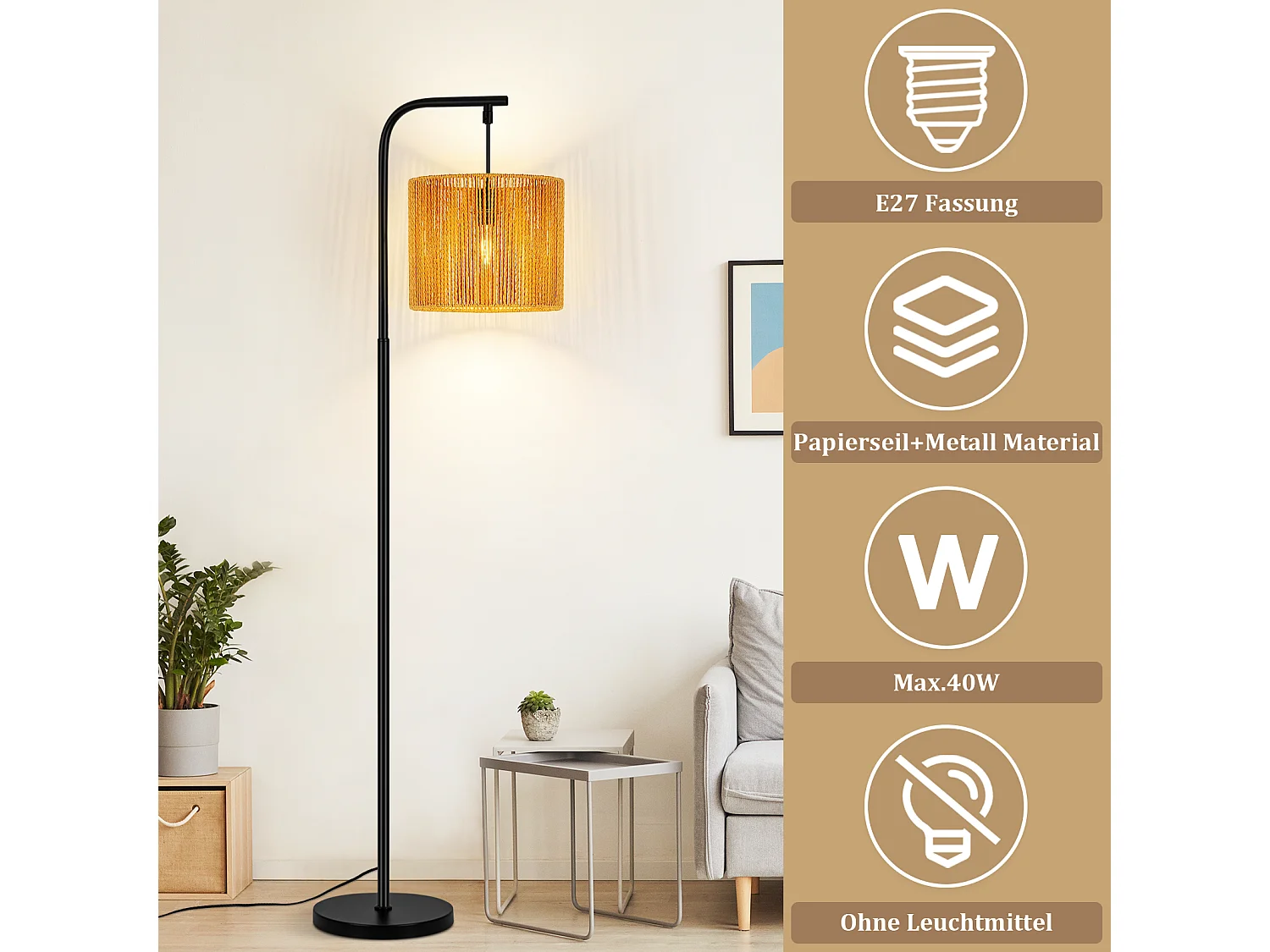 ZMH Lampadaire noir vintage E27 40W lampadaire salon avec interrupteur au pied 164cm pour la chambre la terrasse le bureau