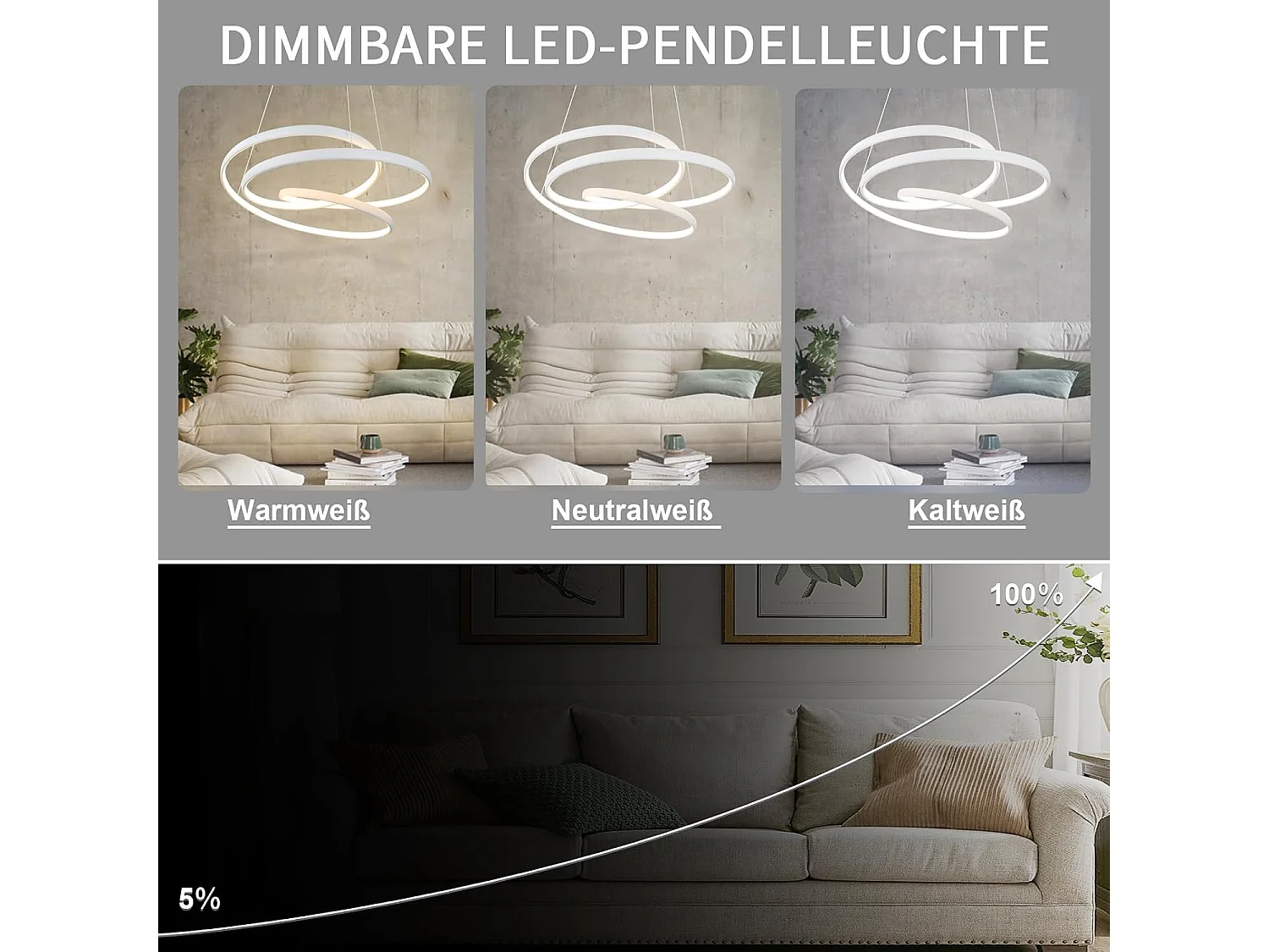 ZMH LED lampe à suspension table à manger - 150CM lampe à suspension dimmable 55W table à manger Lampe Salon