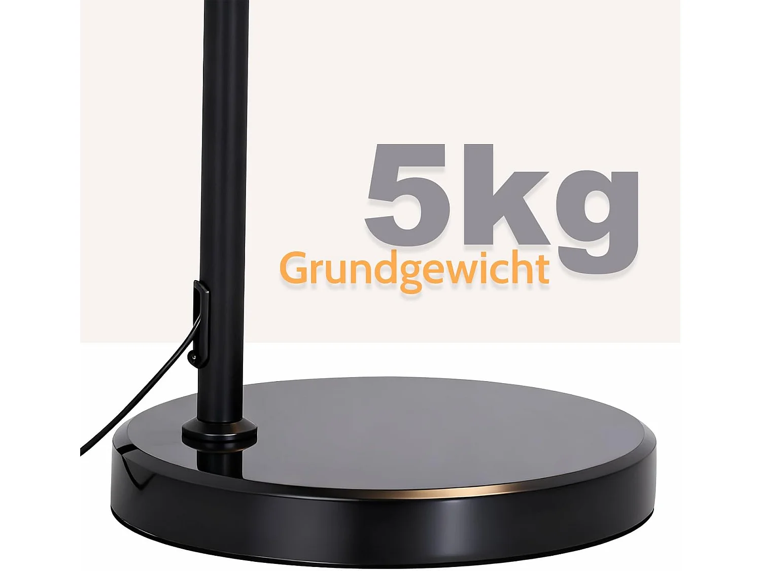 ZMH Lampadaire Arc Noir E27 Abat-jour Tissu Socle Marbre Max 40W 181cm Pour Salon Sans Ampoule