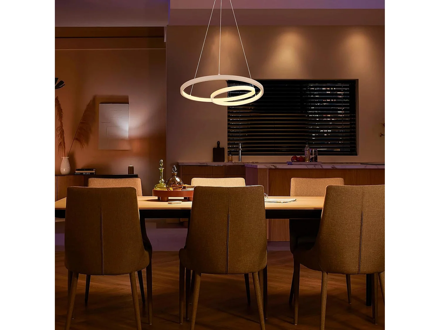 ZMH Suspension LED Dimmable Blanc 34W Design Moderne avec Télécommande 40cm Pour Salle à Manger Salon Cuisine