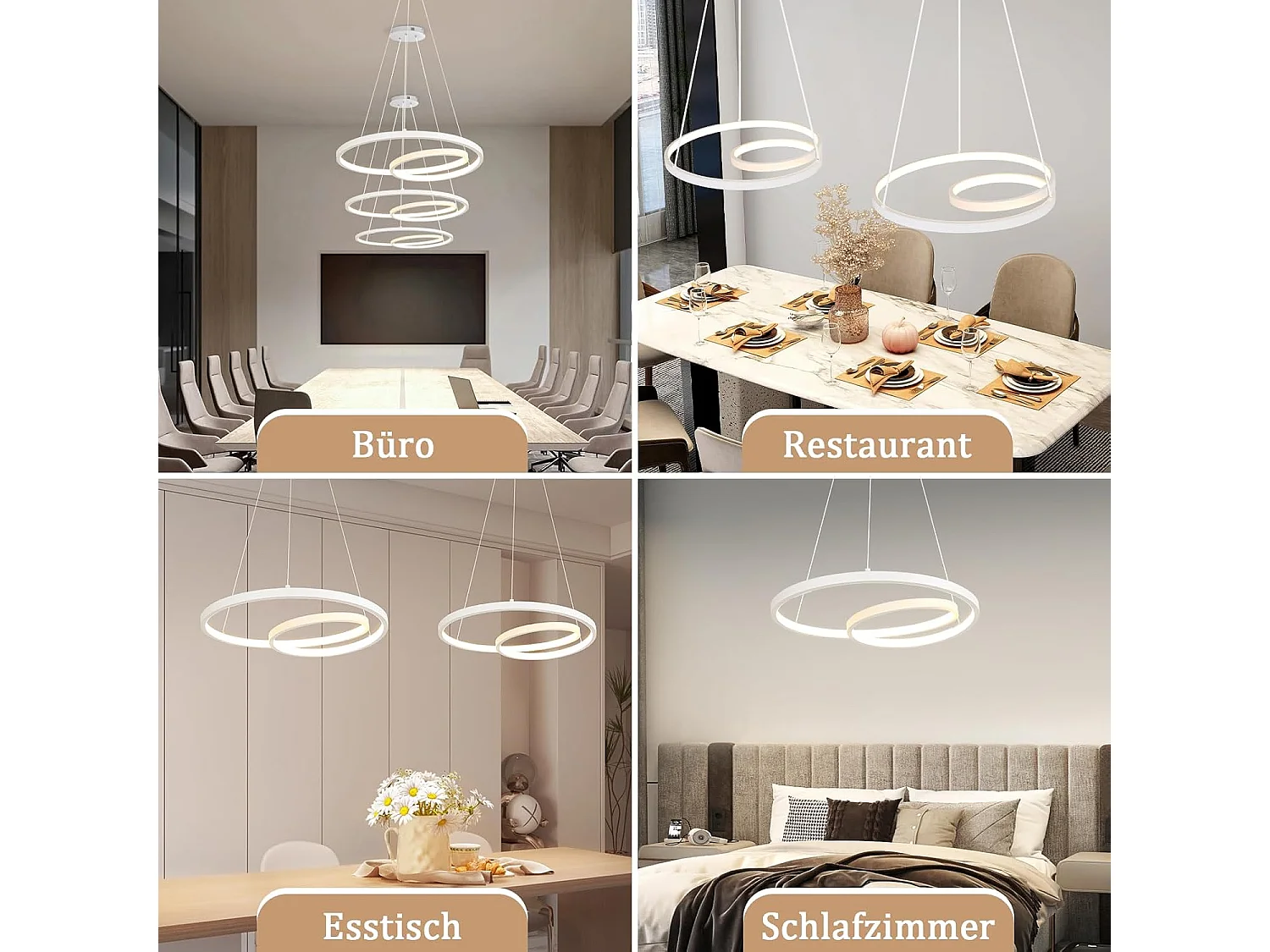 ZMH Suspension LED Dimmable Blanc 34W Design Moderne avec Télécommande 40cm Pour Salle à Manger Salon Cuisine