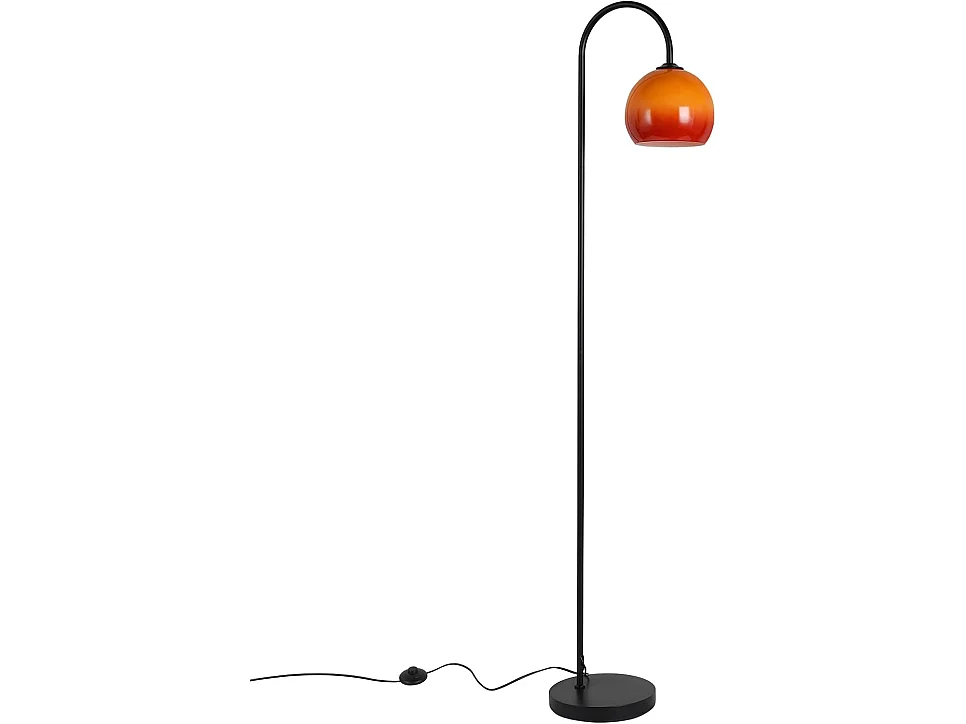 ZMH Lampadaire Arc Abat-jour Verre E27 Interrupteur au Pied 140-160cm Pour Salon Sans Ampoule