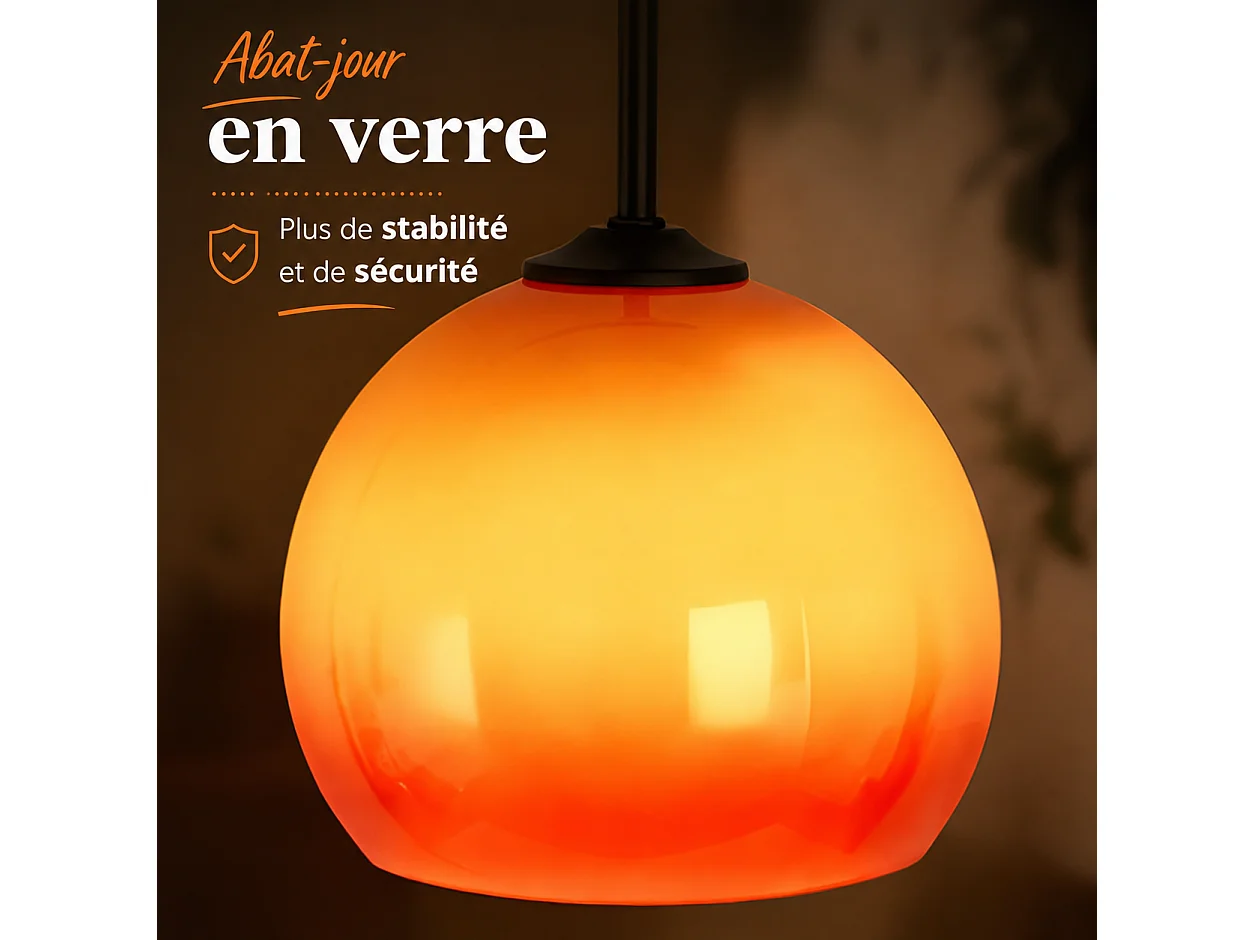 ZMH Lampadaire Arc Abat-jour Verre E27 Interrupteur au Pied 140-160cm Pour Salon Sans Ampoule