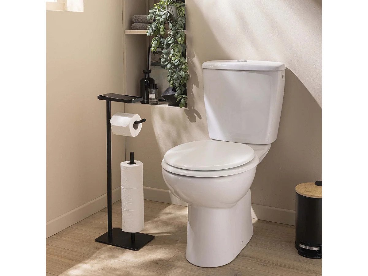 Dérouleur Papier WC Avec Porte-Téléphone "Filano" 63cm Noir
