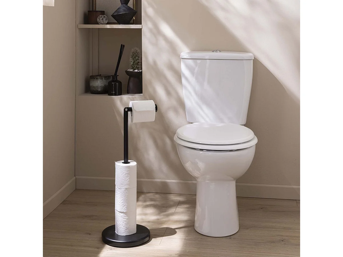 Dérouleur Papier WC Avec Réserve "Filano" 55cm Noir