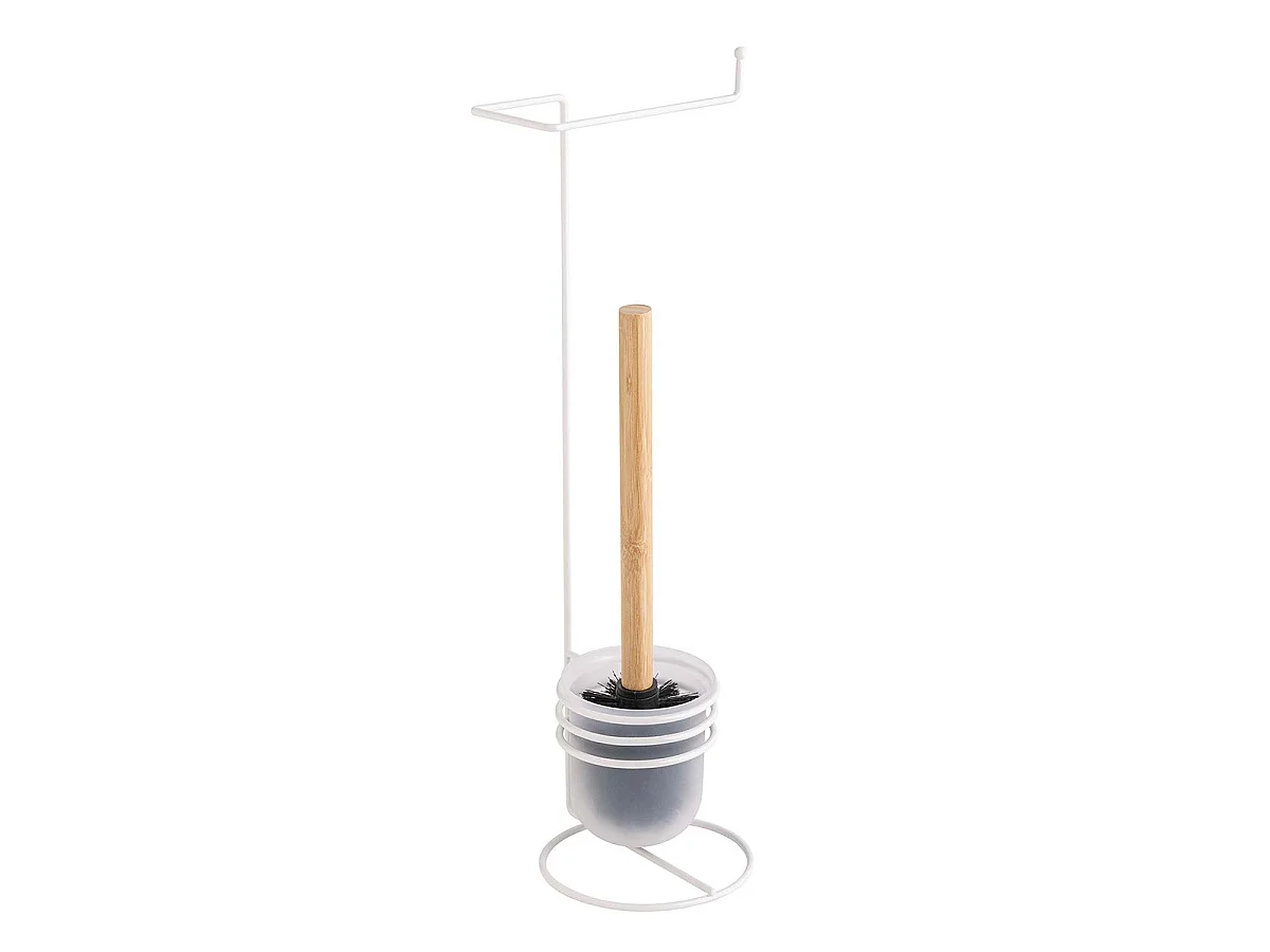 Brosse WC Avec Dérouleur Papier "Filano" 53cm Blanc