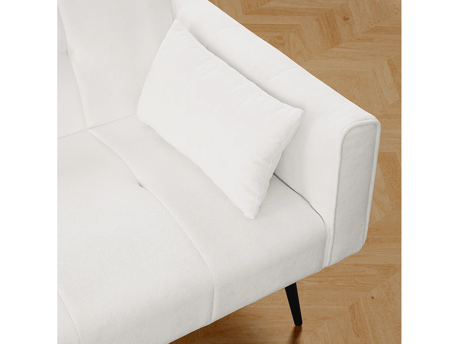 Canapé convertible futon 3 places 175x71x71 cm, couchage d’appoint, Canapé-lit, salon, beige, tissu
