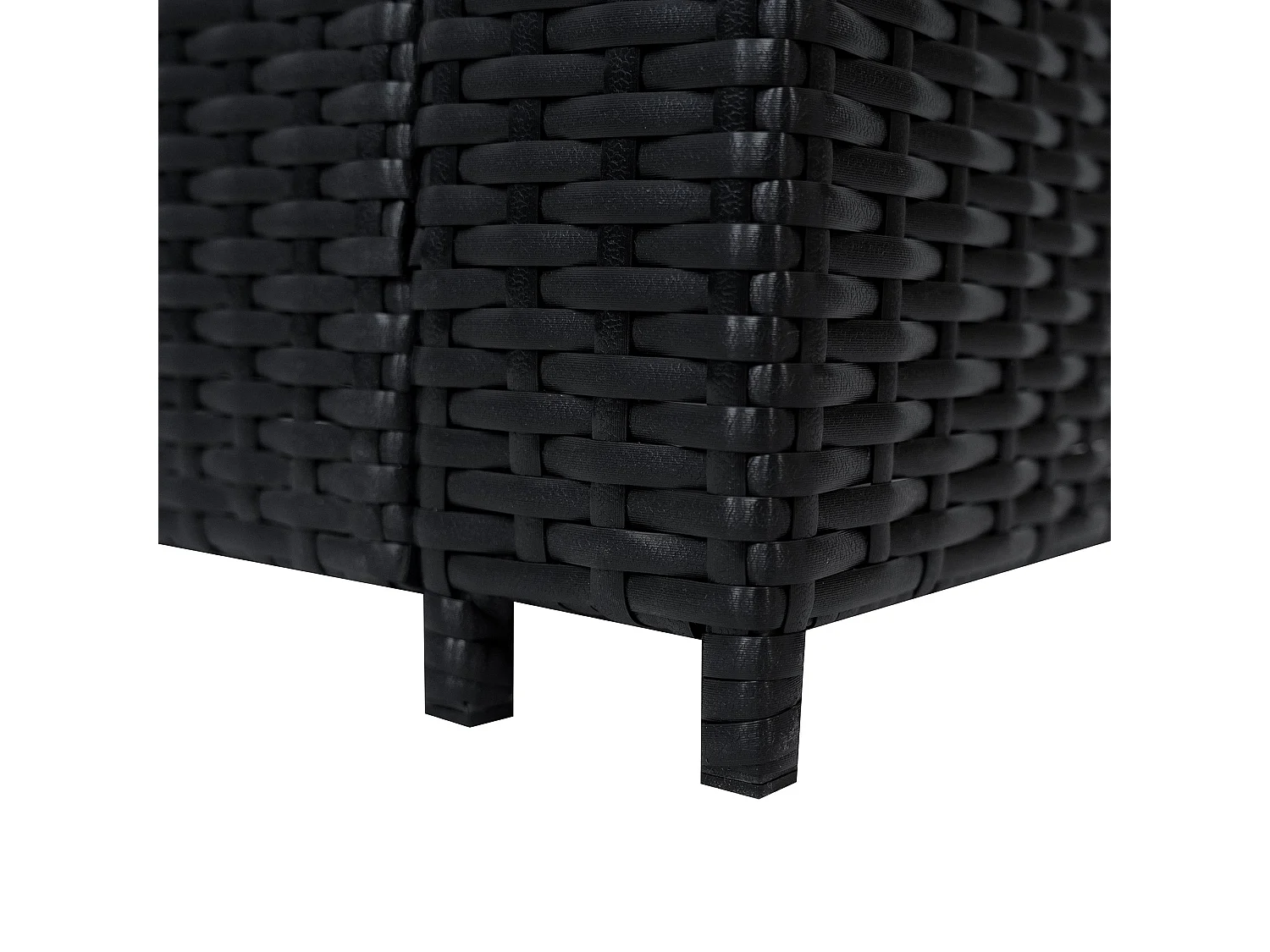 Conjunto de Muebles de Jardín de Ratán 8 Plazas con Mesa de Fuego a Gas, Sofá Modular Exterior de Polirratán con Cojines, Mesa Comedor y Sillones, Negro