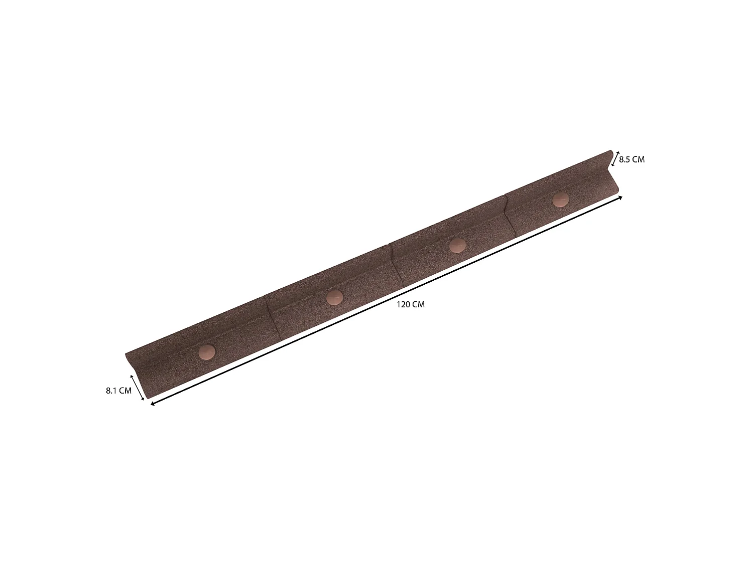 Flexibilný okraj trávnika 6 x 1,2 m - hnedý