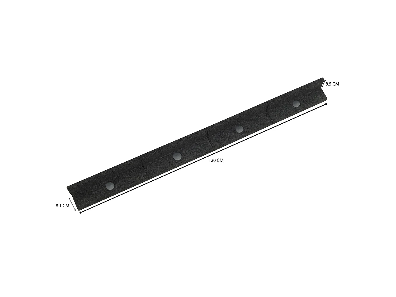 Flexibilný okraj trávnika 4 x 4,8 m - čierny