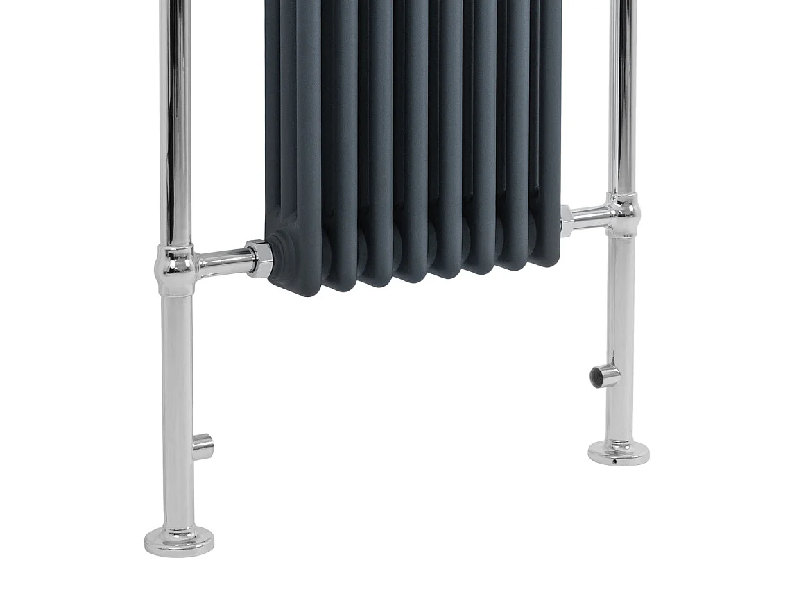 Klassieke badkamer radiator - verwarmd handdoekrek wandmodel 950 x 660 mm grijs