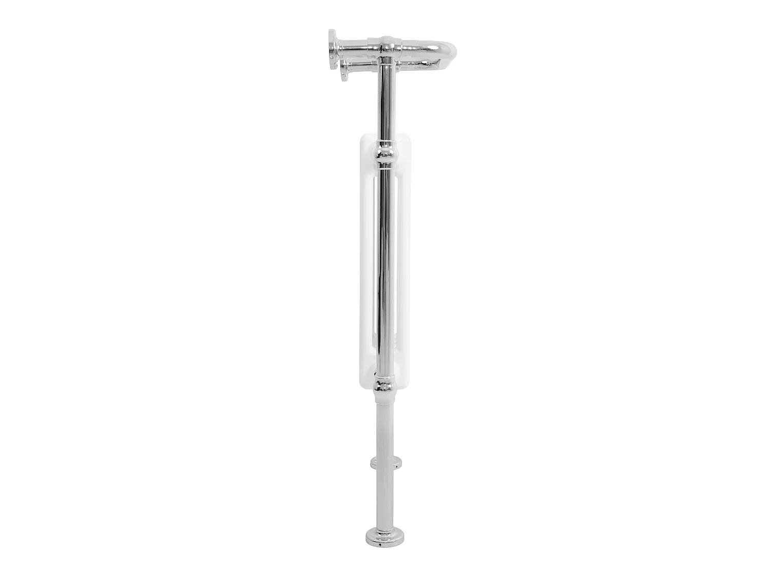 Radiador Toalheiro Tradicional Casa de Banho 950x660 mm Branco, Toalheiro Aquecido com Barra Cromada, 895 W, 8 Colunas, Estilo Clássico Vintage