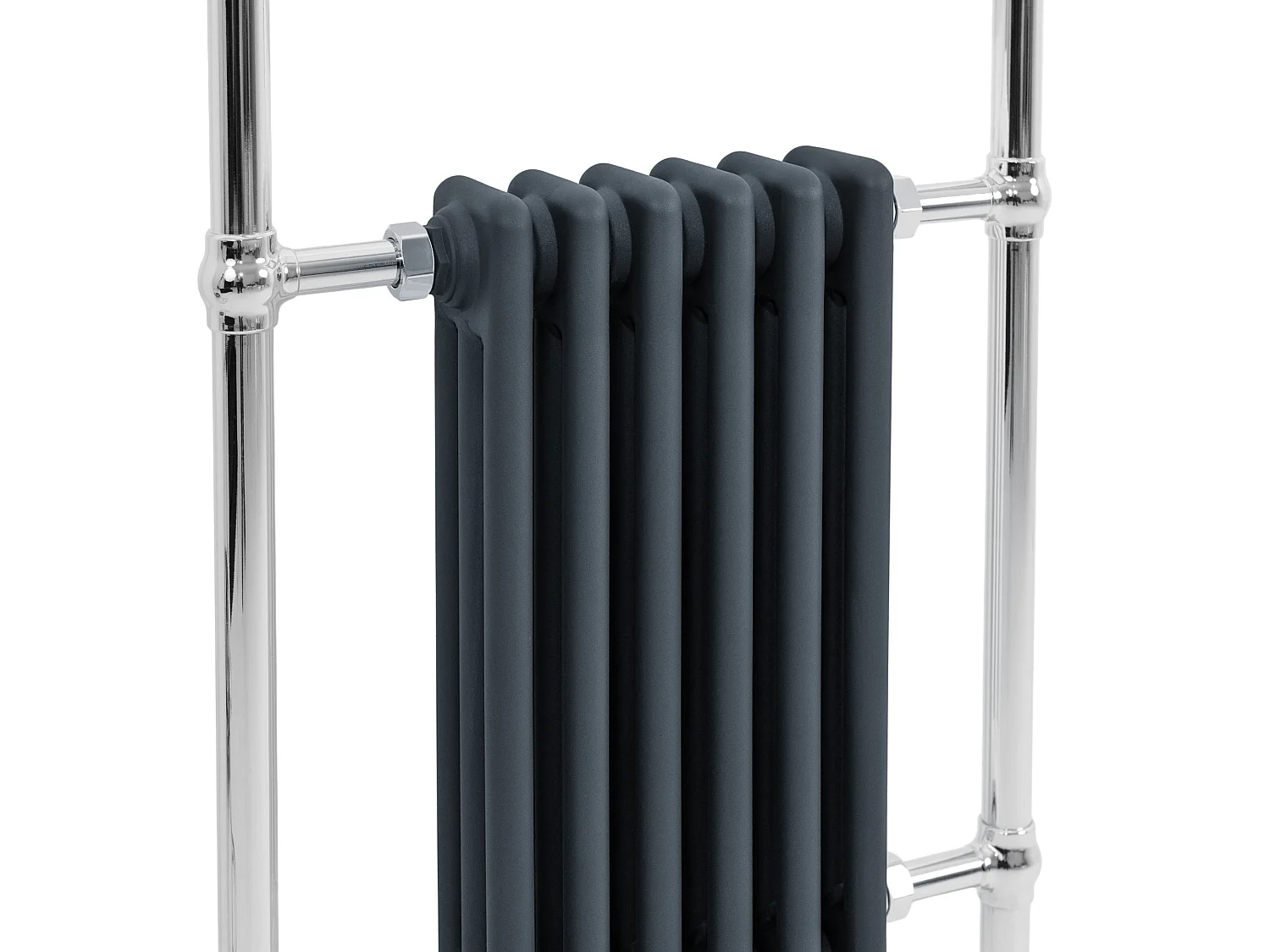 Klassieke badkamer radiator - verwarmd handdoekrek wandmodel 950 x 570 mm grijs