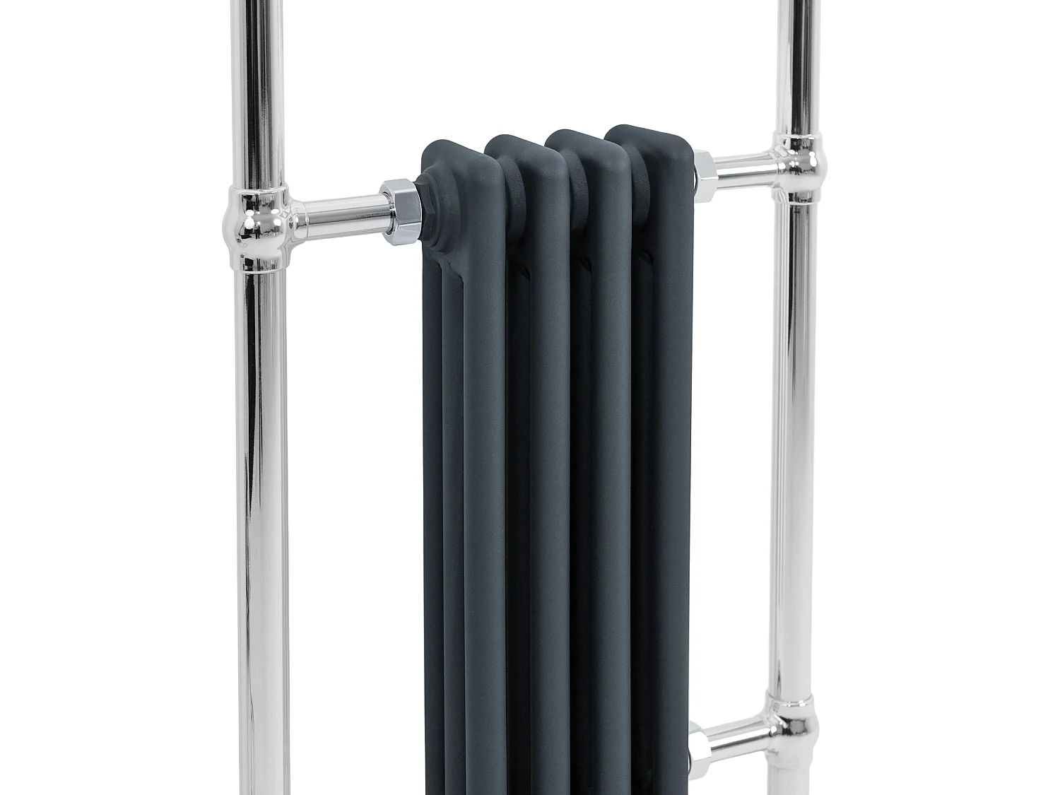Klassieke badkamer radiator - verwarmd handdoekrek wandmodel 950 x 480 mm grijs