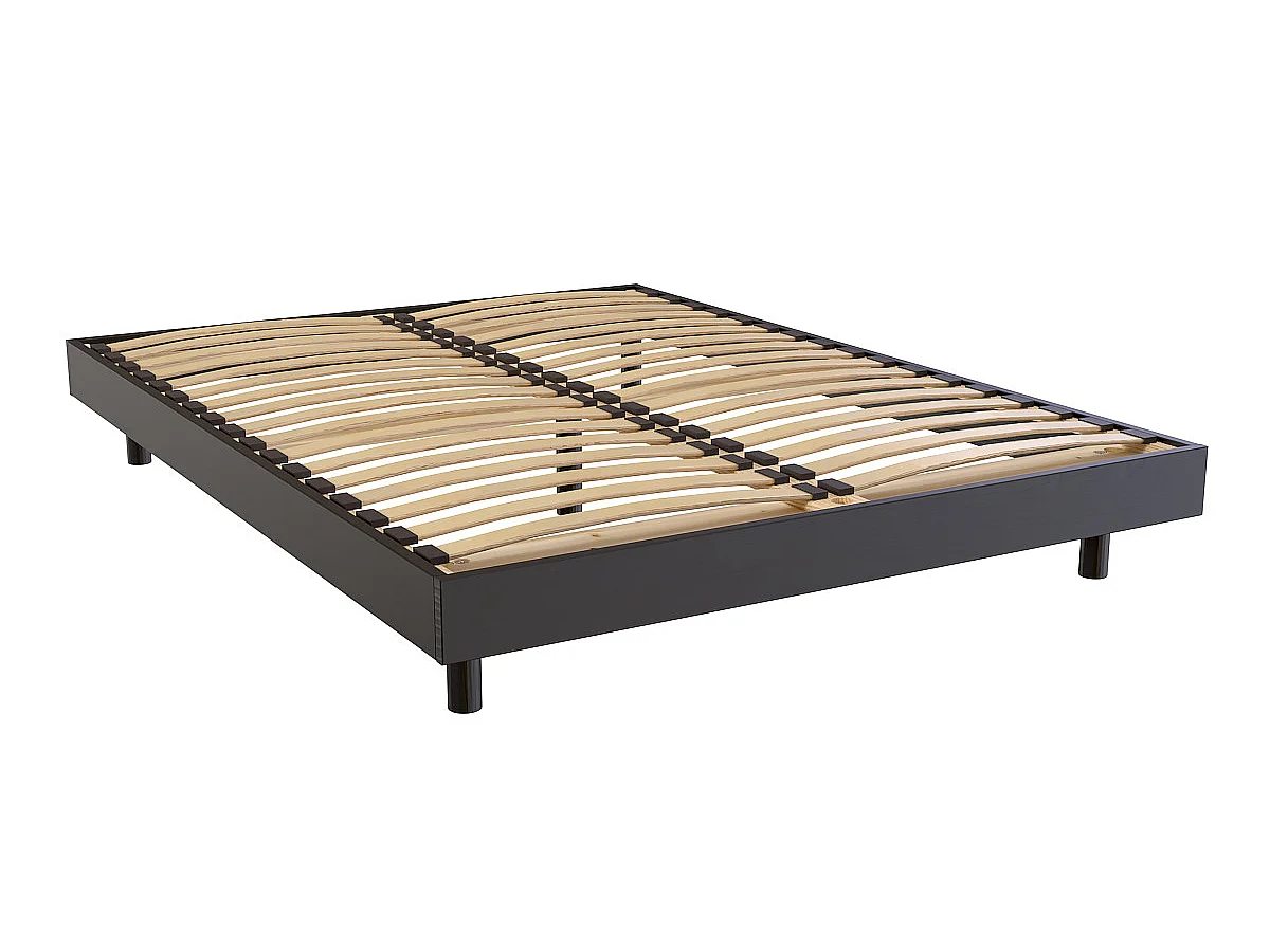 Lattenrost 140x200 Kit France aus Massivholz, Schwarz