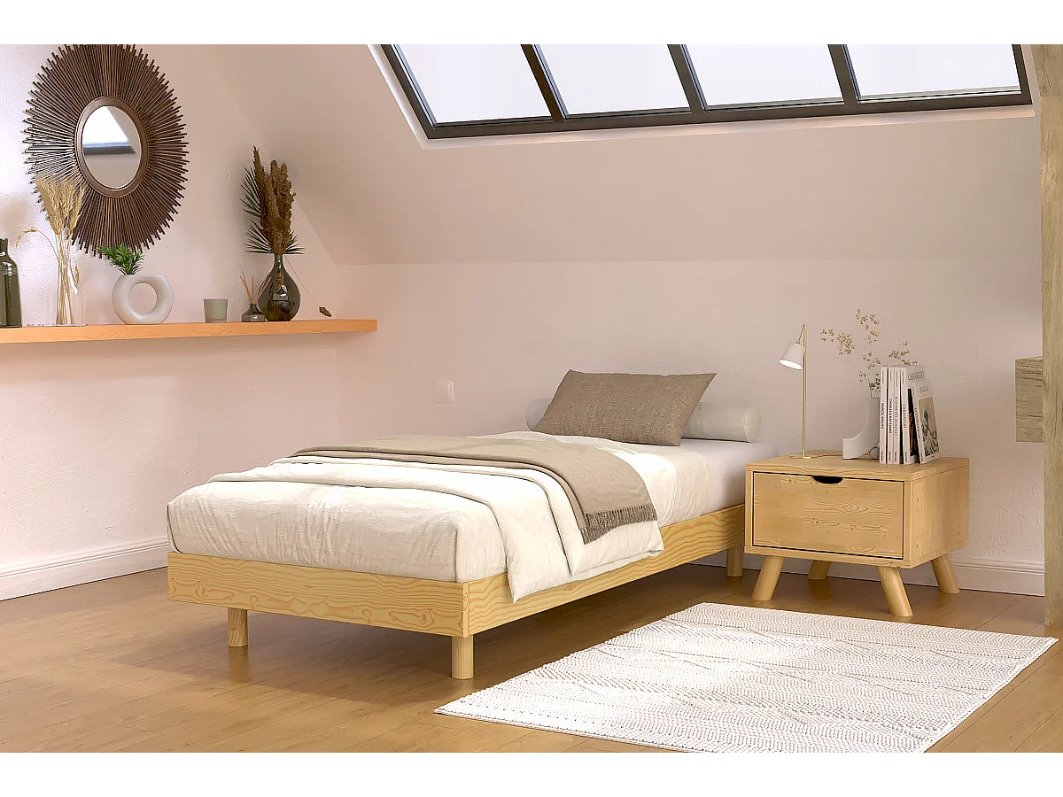 Lattenbodem 1-persoons hout Kit France - 90x200, Honing
