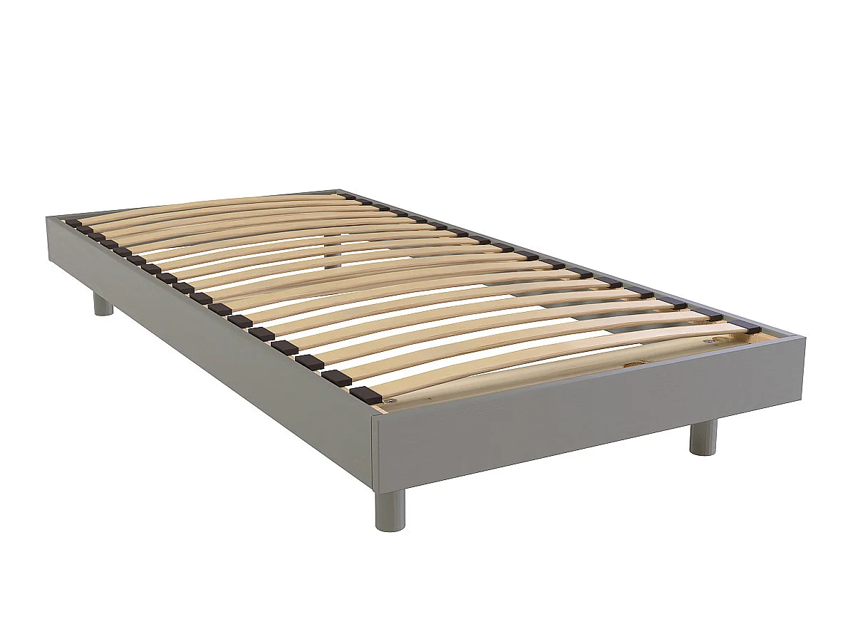 Lattenbodem 1-persoons hout Kit France - 90x200, Grijs