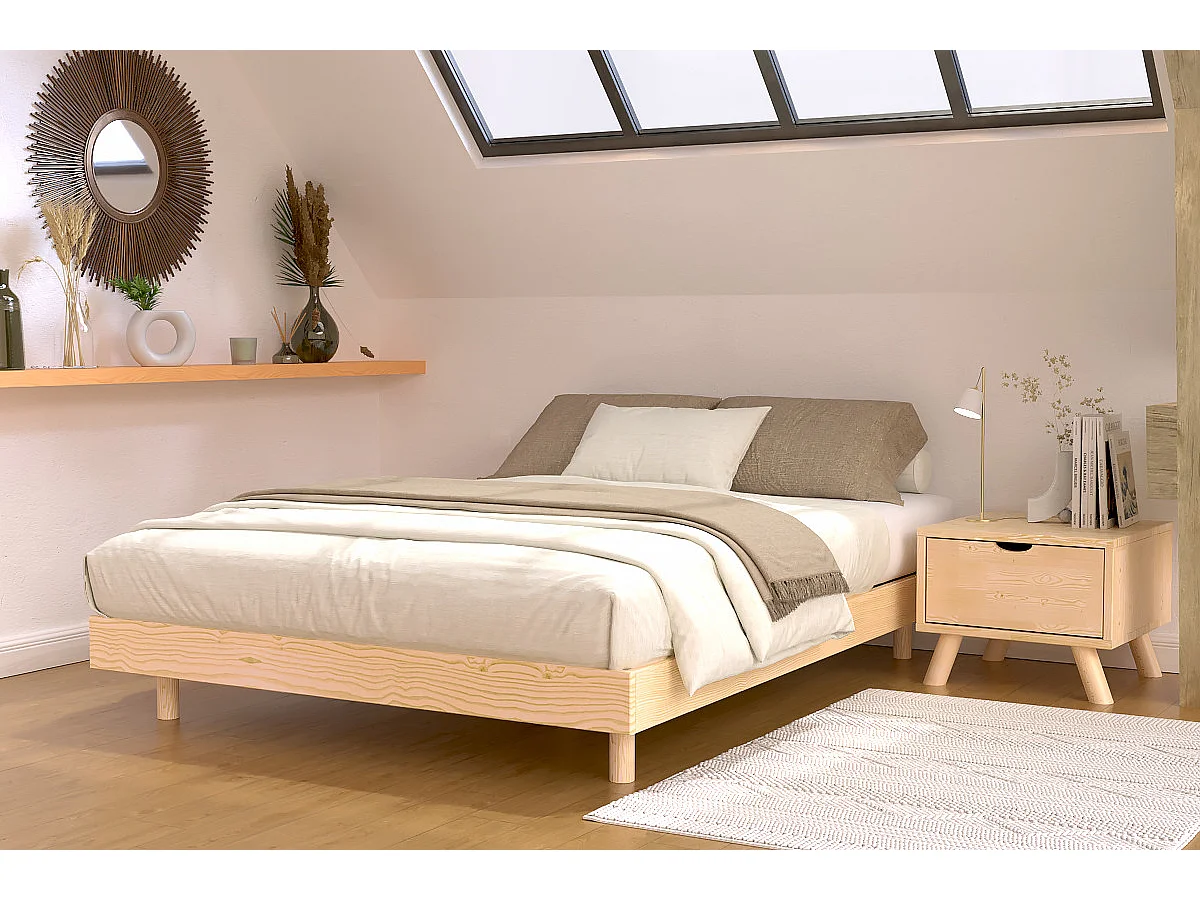 Lattenrost 160x200 Kit France aus Massivholz, Naturlack