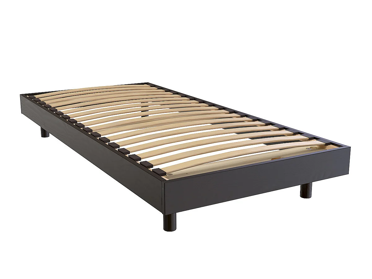 Lattenbodem 1-persoons hout Kit France - 80x190, Zwart