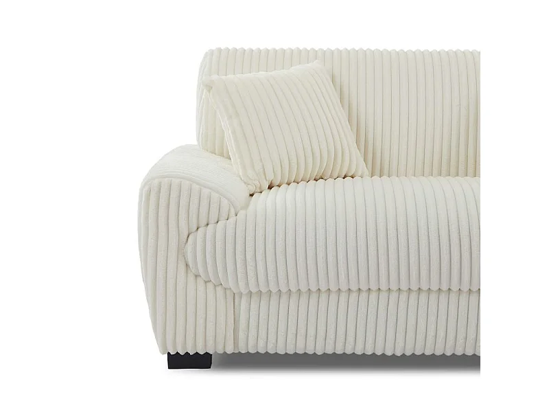 Canapé droit velours côtelé 2 places beige CELESTE