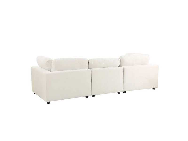 Canapé d'angle modulable tissu 4 places beige MINERVE