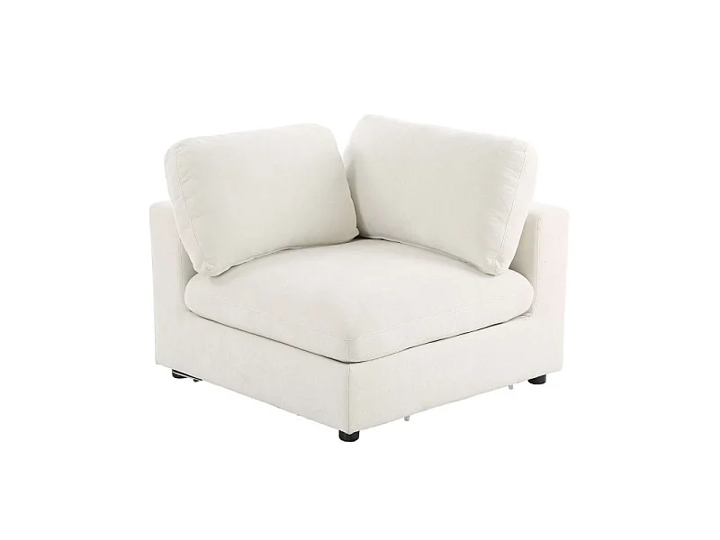 Canapé d'angle modulable tissu 4 places beige MINERVE