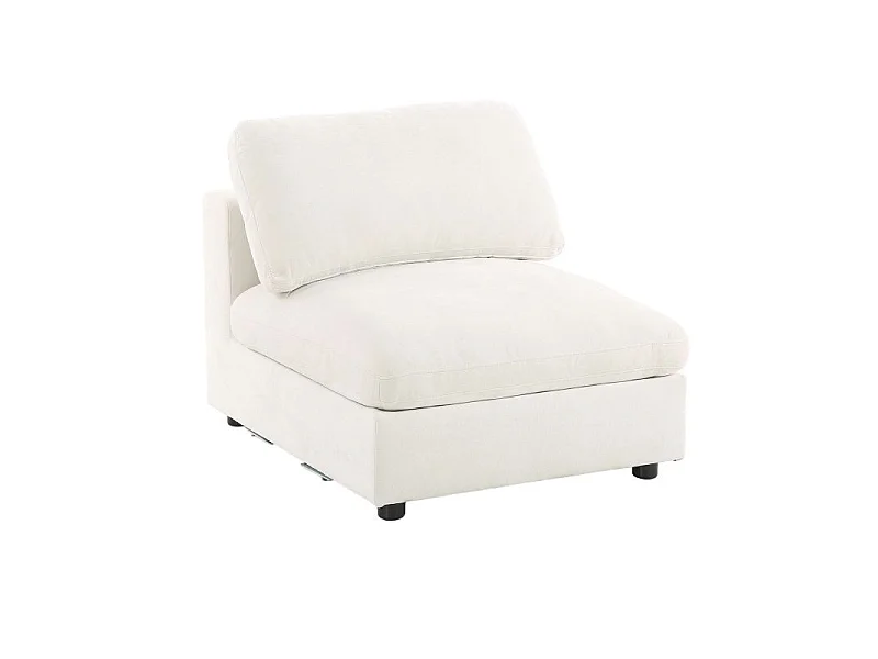 Canapé d'angle modulable tissu 4 places beige MINERVE