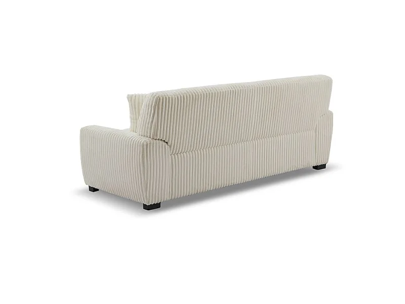 Canapé droit velours côtelé 3 places beige CELESTE