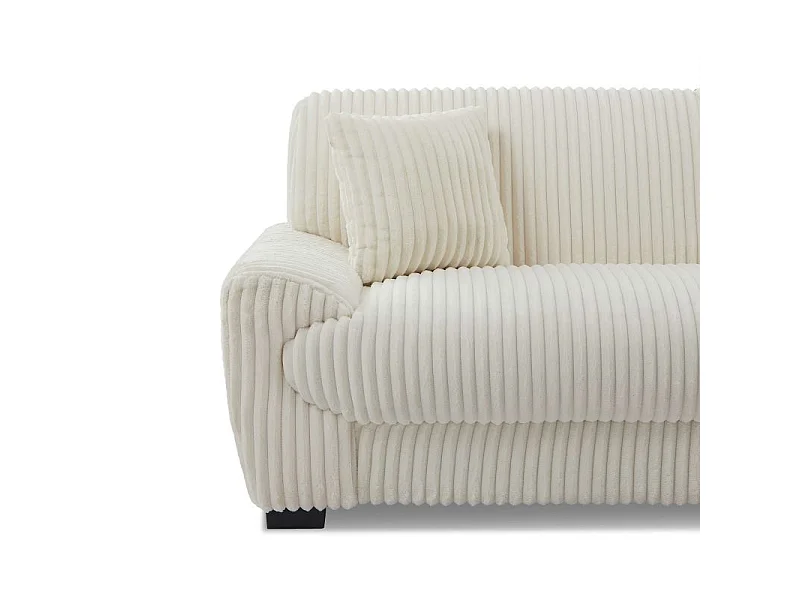 Canapé droit velours côtelé 3 places beige CELESTE