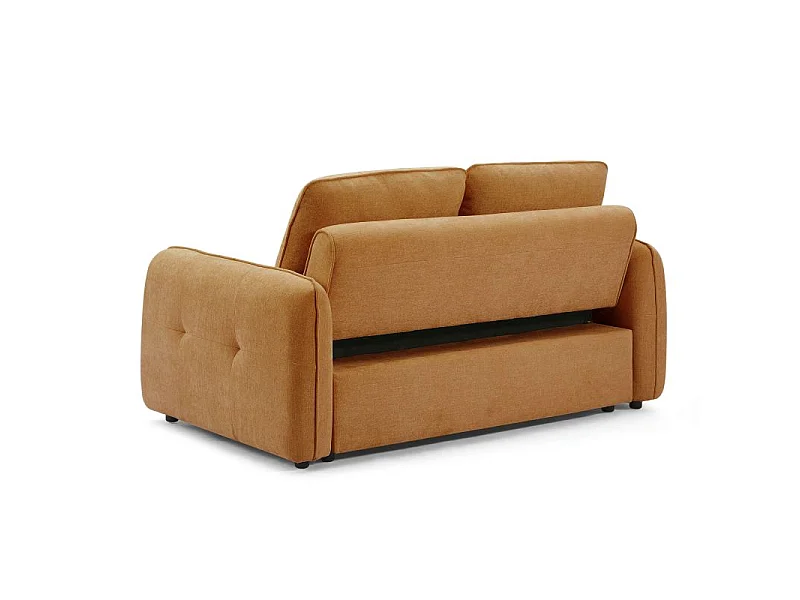 Canapé droit convertible chenille 2 places orange DEAUVILLE
