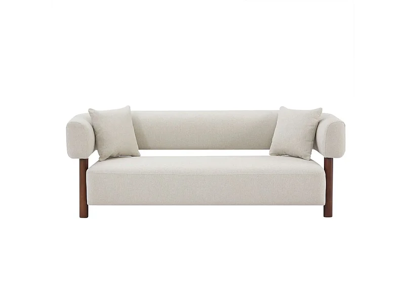 Canapé droit tissu 3 places beige RIVAGE