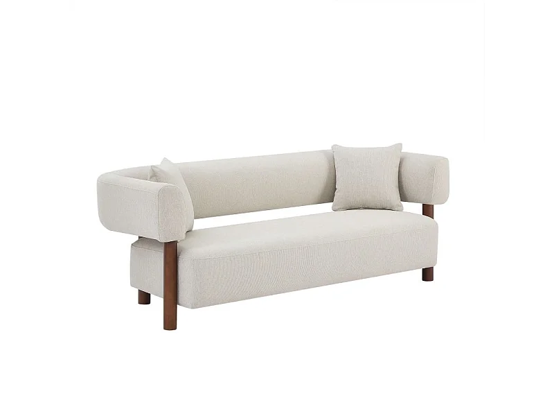 Canapé droit tissu 3 places beige RIVAGE