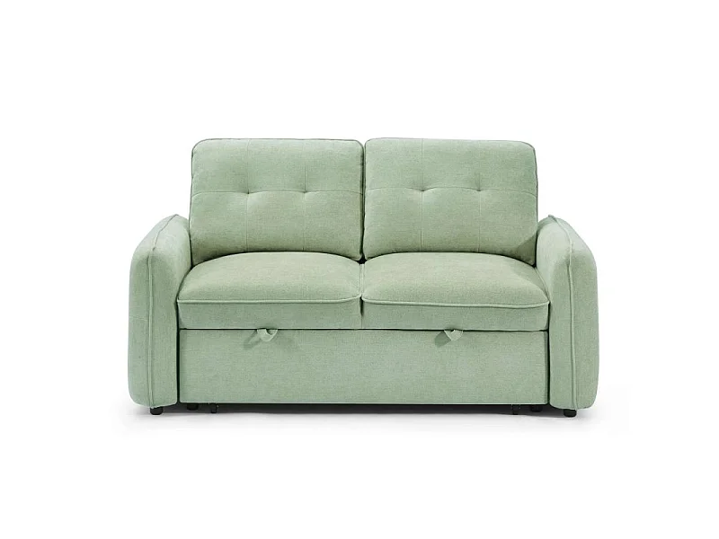 Canapé droit convertible chenille 2 places vert DEAUVILLE