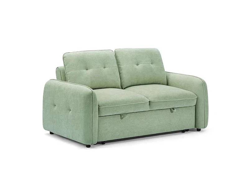 Canapé droit convertible chenille 2 places vert DEAUVILLE