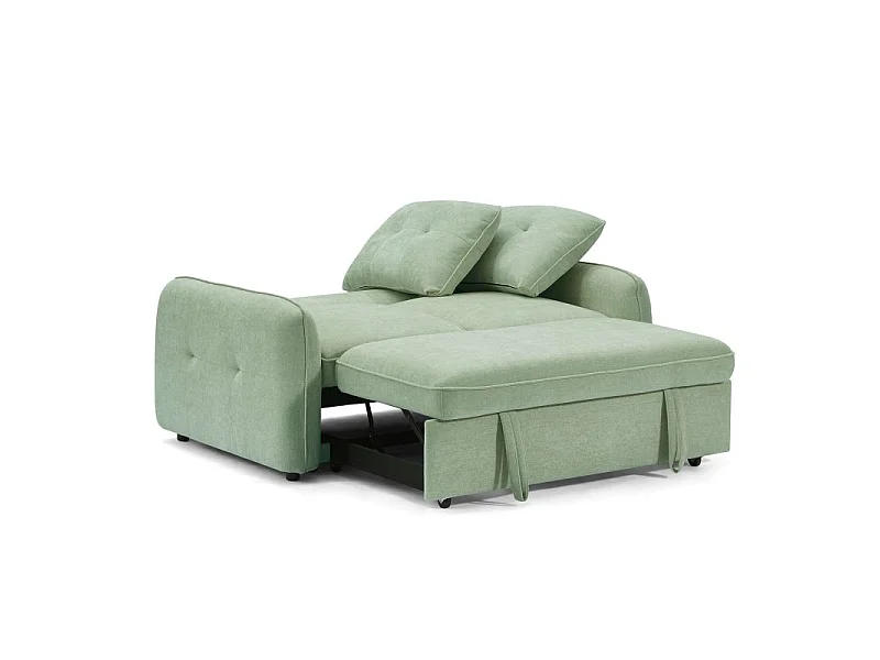 Canapé droit convertible chenille 2 places vert DEAUVILLE