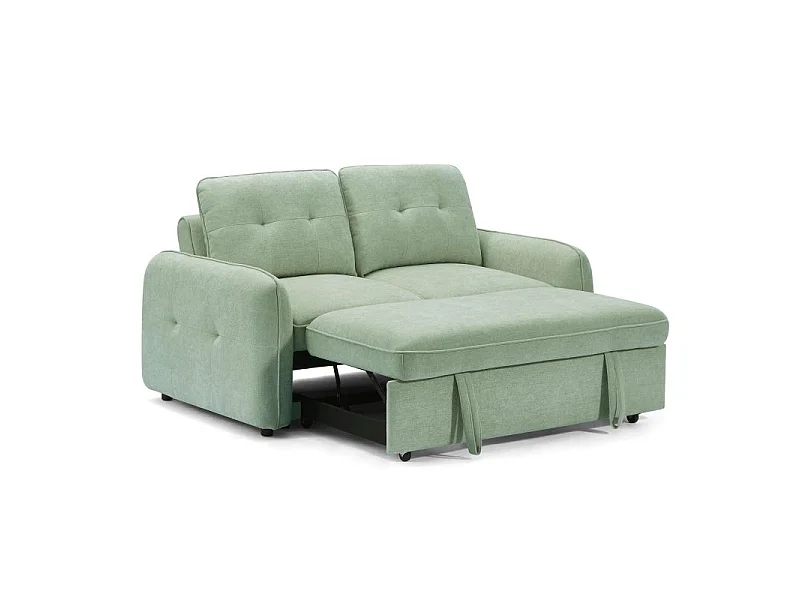 Canapé droit convertible chenille 2 places vert DEAUVILLE