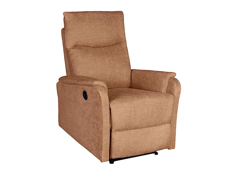 Fauteuil relax électrique tissu 1 place orange LUMIO