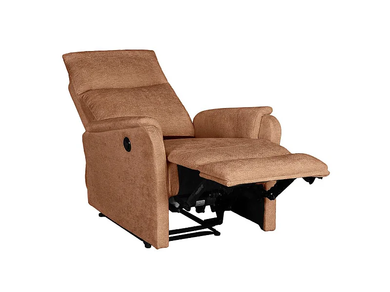 Fauteuil relax électrique tissu 1 place orange LUMIO