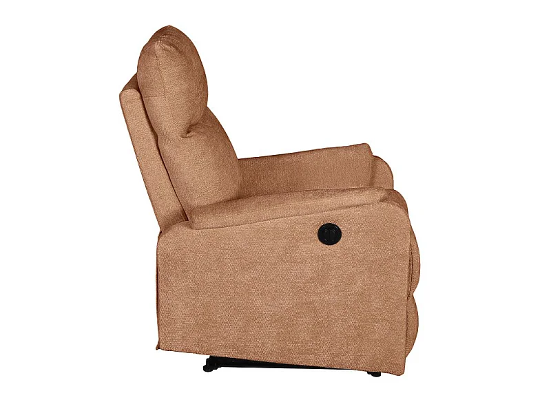 Fauteuil relax électrique tissu 1 place orange LUMIO