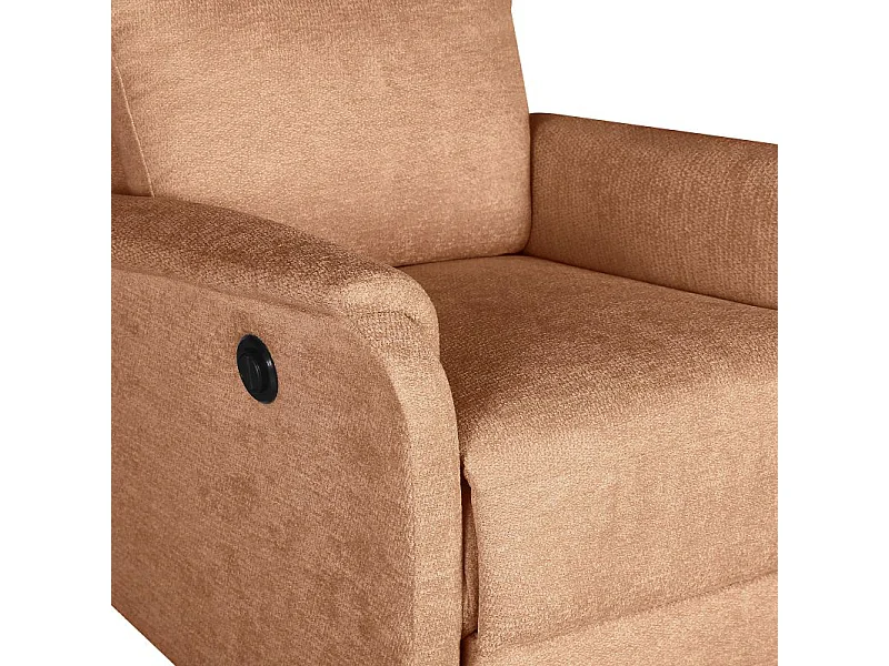 Fauteuil relax électrique tissu 1 place orange LUMIO