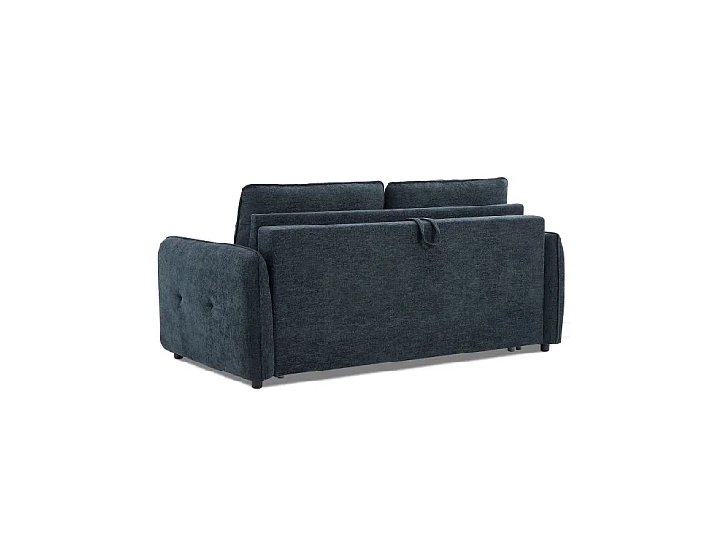 Canapé droit convertible express chenille 3 places bleu canard DEAUVILLE