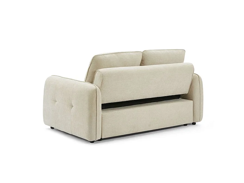 Canapé droit convertible chenille 2 places beige DEAUVILLE