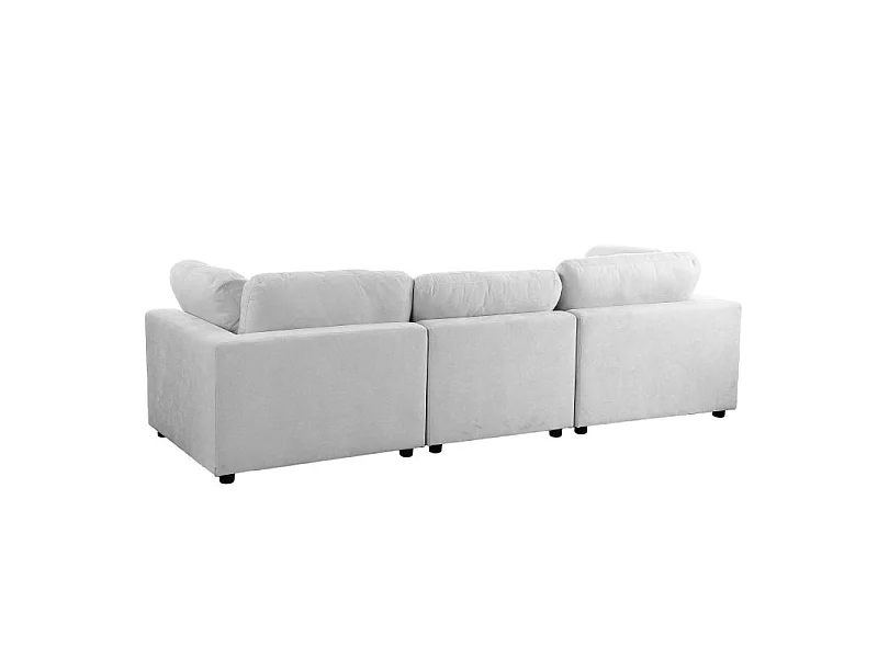 Canapé d'angle modulable tissu 4 places gris MINERVE
