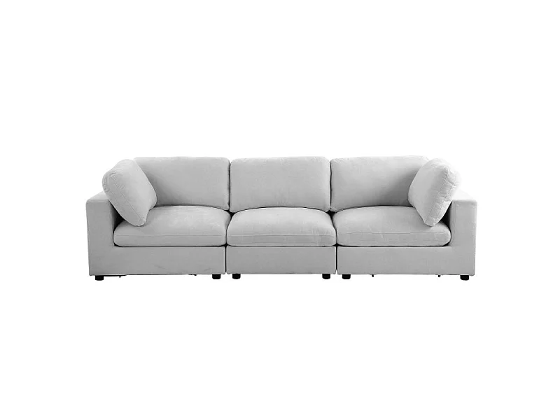 Canapé d'angle modulable tissu 4 places gris MINERVE