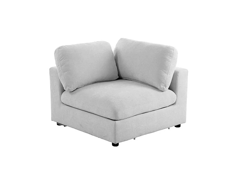 Canapé d'angle modulable tissu 4 places gris MINERVE