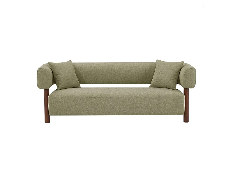 Canapé droit tissu 3 places kaki RIVAGE