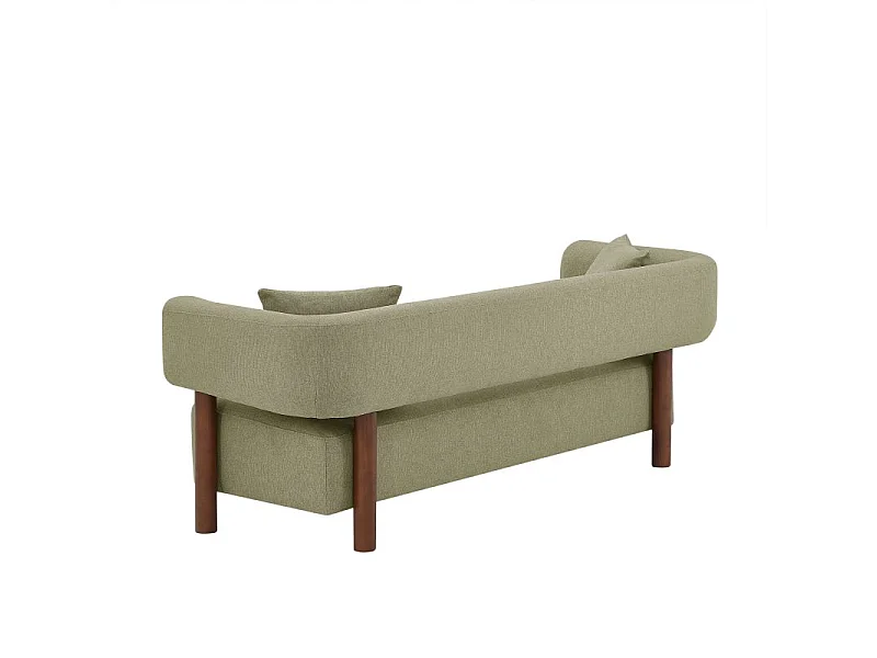 Canapé droit tissu 3 places kaki RIVAGE