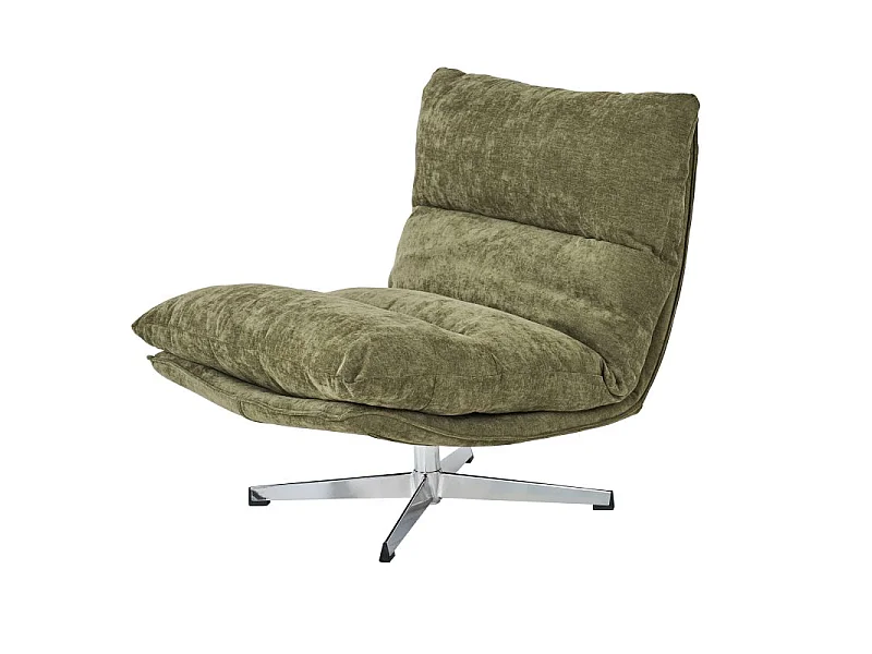 Fauteuil rotatif tissu 1 place vert CHANTILLY