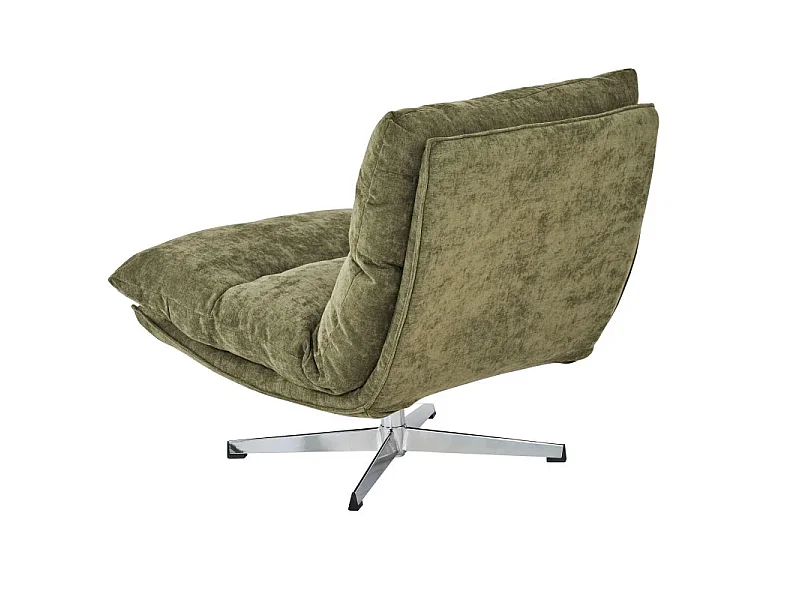 Fauteuil rotatif tissu 1 place vert CHANTILLY
