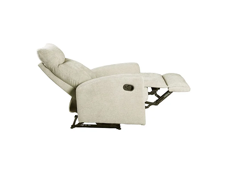 Fauteuil relax manuel tissu 1 place beige ECLIPSE